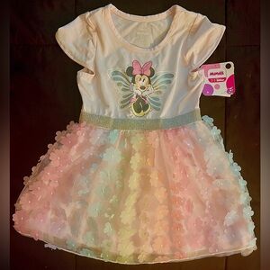 Minnie Mouse dress with rainbow skirt